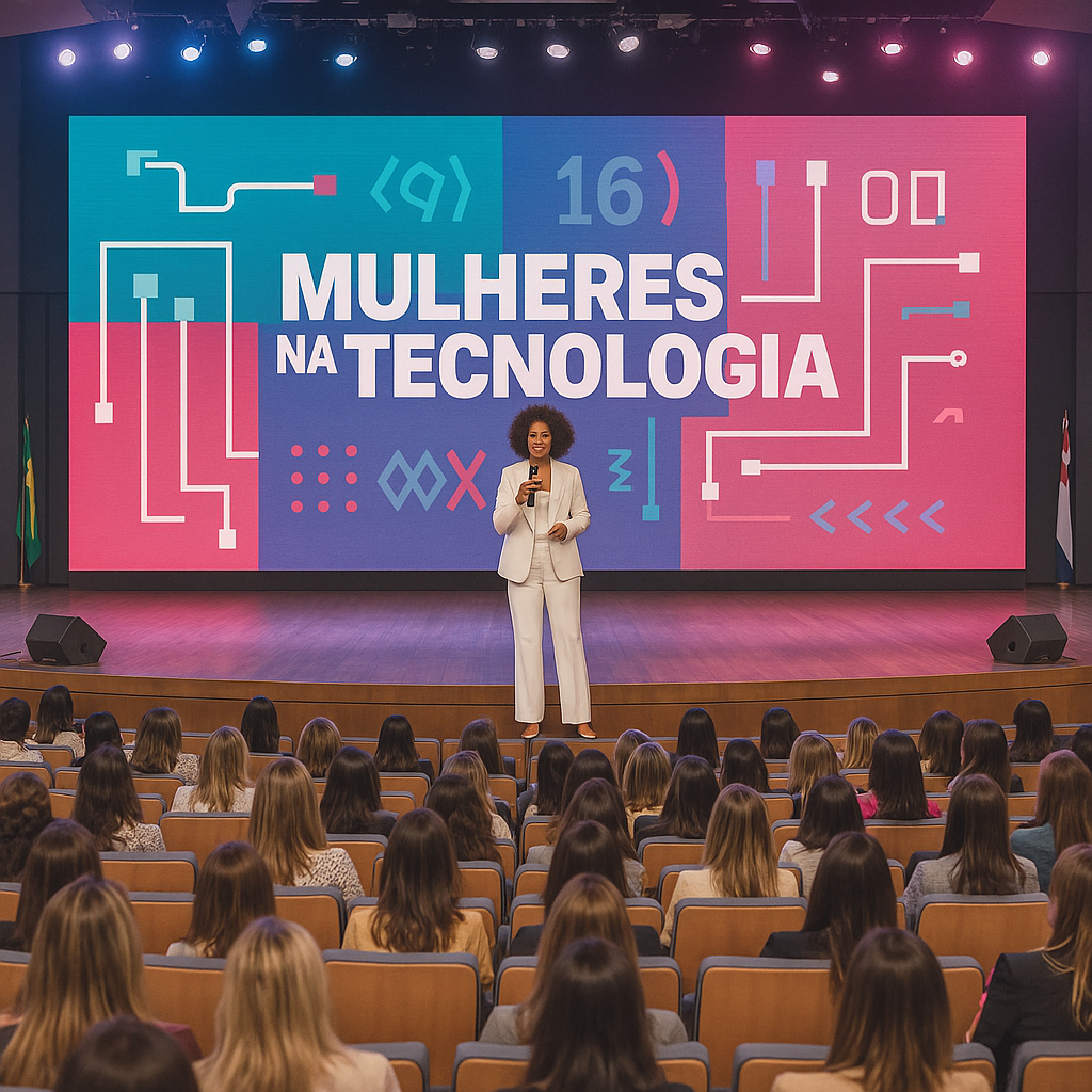 Grupo de mulheres em palestra